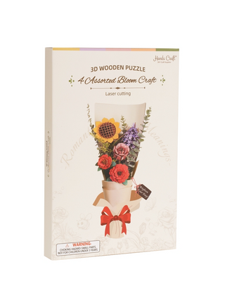 3D Wooden Puzzle Flower Bouquet Bundle