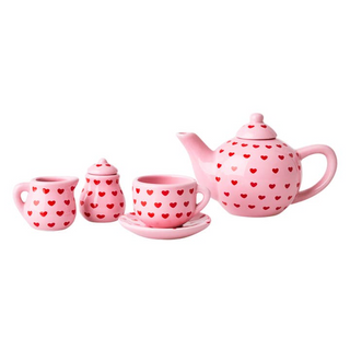 Heart Print Full Porcelain Tea Set